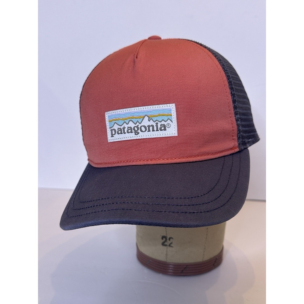 Patagonia Cotton/Mesh Snapback Trucker Hat Cap Red Gray Adjustable